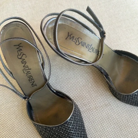 Vintage YSL metallic mesh heels - Picture 3 of 14